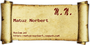 Matuz Norbert névjegykártya