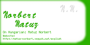 norbert matuz business card